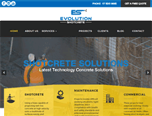 Tablet Screenshot of evolutionshotcrete.com.au